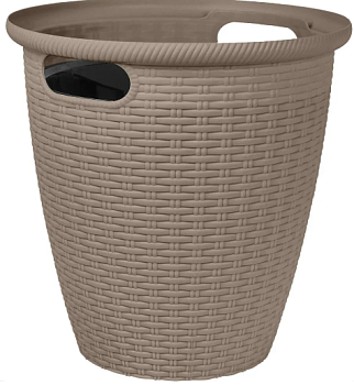 Кашпо напольное Rattan D 470мм/50 л с внутренним горшком 27 л, французский платан