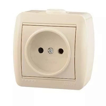 Розетка 1 ОП "NATA" б/з керамика/крем 