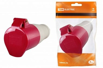 Розетка 215 переносная 3Р+РЕ+N 16A 380B IP44 TDM