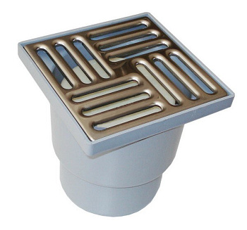 Трап вер.вып. 50 с решеткой из нержавеющей стали 10х10