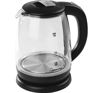 Чайник Homestar HS-1018 (1,8 л) стекло, пластик черный