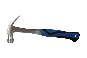 Молоток-гвоздодер КОБАЛЬТ цельнокованый 450 г, двухкомпонентная рукоятка				