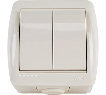 Выключатель 2 ОП "NATA" крем.