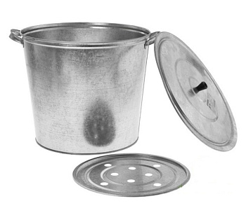 Бак оцинкованный 32л с крышкой для белья