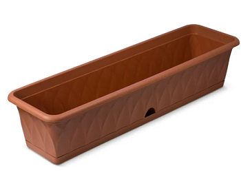 Ящик для растений "Сиена" 81см с поддоном терракот