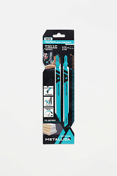 Пилки д/лобзика METALLICA Optima T311C, 125/100мм шаг 2,75мм, HCS грубый рез, по дереву 2шт