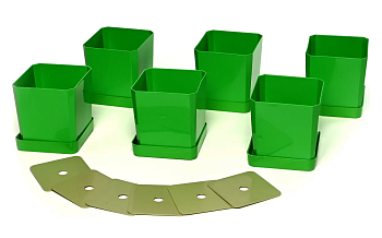 Набор горшков/рассады 6х0,5л зеленый