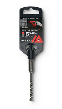 Бур по бетону SDS-plus METALLICA Ultra 6х110/50 мм, Х-напайка, 4 спирали