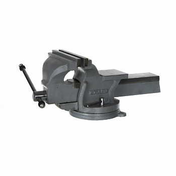 Тиски слесарные поворотные КОБАЛЬТ стальные ширина губок 200мм, захват 200мм, 16.5кг, наковальня