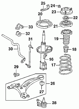 Стойка аморт. JAS 0016 TOYOTA CAMRY GRACIA WINDOM MCV21, SXV20 FRONT L