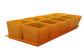 Набор горшков/рассады 10х0,75л оранжевый