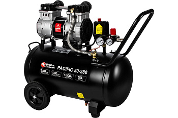 Компрессор поршневой безмасляный QUATTRO ELEMENTI PACIFIC 50-280 (280л/мин,50л,2.5л/с, 8бар, 30.0кг)