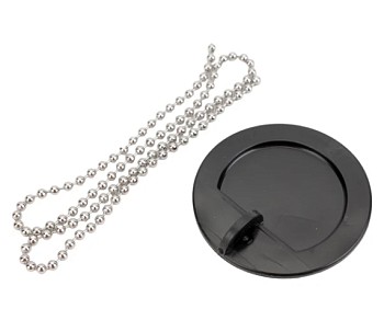 Пробка для ванны (раковины) черная c цепочкой из нерж.стали 45см MASTERPROF, MP-У