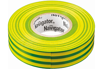 Изолента ПВХ 19мм*20м желто-зеленая EKF Navigator, 71115