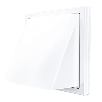 Выход стенной вытяжной с обратным клапаном 150х150 с фланцем D125, ASA, бел.