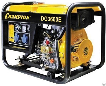 Электростанция CHAMPION DG 3601E (2,7/3кВт, 5лс, 12.5л, 80кг, эл.стартер)