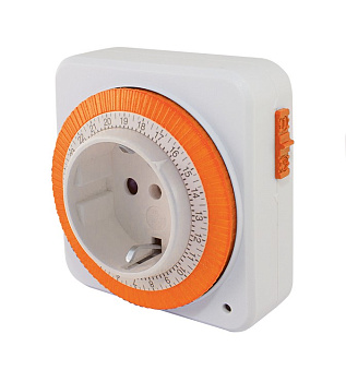 Таймер розеточный механический ТРМ-02-15мин/24ч-16А (суточный, квадратный) TDM