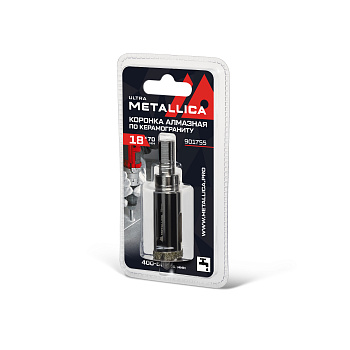 Коронка алмазная METALLICA Ultra  18х70 мм, #46, с сверлом, по керамограниту, плитке