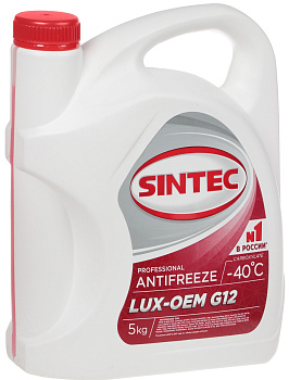 Антифриз SINTEC LUX G12+ 5кг красный