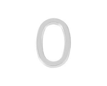 Цифра "0" самоклеящаяся ABS (50х37) (FUARO)  CP хром (46917) (FUARO)