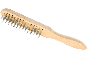 Щетка дерев ручка, с металл ворсом 4 ряда TOYA, Sparta