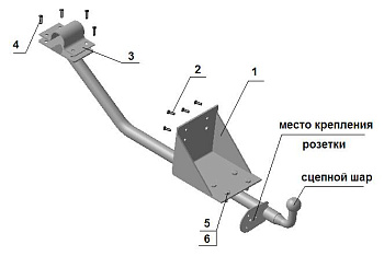 Тягово-сцепное устройство ГАЗ 2217, 2752 (AVTOS)