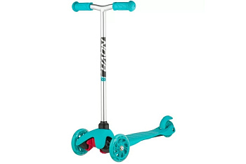 Самокат Novatrack Disco-kids Start, колеса PU пер.120*24 задн.76*24мм бирюзовый