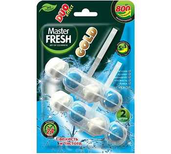 Блок подвесной для унитаза Master FRESH GOLD DUO EFFECT 5в1 МОРСКОЙ, 1шт