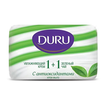 Крем-мыло Зел.чай DURU 1+1 (э/пак)80г*4*12/12 кор