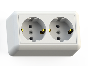 Розетка 2 ОП с з/к Оптима РА16-374