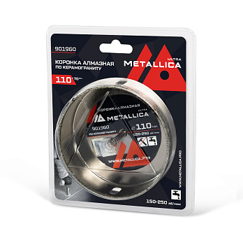 Коронка алмазная METALLICA Ultra 110х70 мм, #46, с сверлом, по керамограниту, плитке