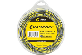 Корд трим.CHAMPION Tornado 2.4мм* 68м (витой квадрат)+нож