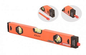 Уровень 400мм, усиленный профиль, магнит, 3 глазка, с карандашом, кулибин,pat,Sturm