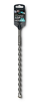 Бур по бетону SDS-plus METALLICA Optima 14 х310/250 мм, напайка с центром, 2 спирали