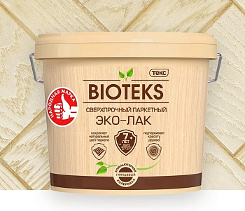 Эко-Лак Bioteks 2л  сверхпрочный паркетный глянцевый Эко-Лак Bioteks 2л  сверхпрочный паркетный глянцевый