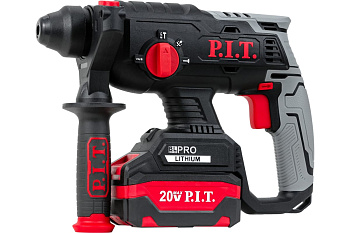Перфоратор акк. PBH20H-22B/1 P.I.T. бесщет. (20В,1,8Дж,3-х реж,бур 22мм,1акб Li-lon 4Ач,ЗУ 3А, кейс)