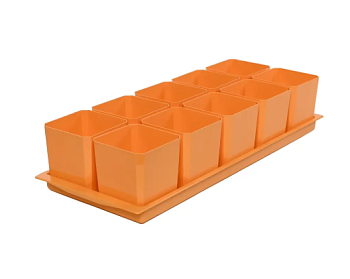 Набор горшков/рассады 10х0,5л оранжевый