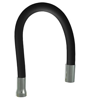 Излив гибкий для кухонного смесителя силиконовый, черный МР-У