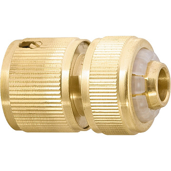 Соединитель латунный быстросъемный для шланга 1/2", аквастоп PALISAD