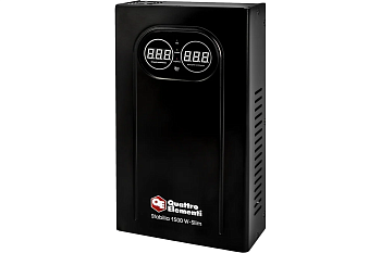 Стабилизатор напряжения настенный QUATTRO ELEMENTI Stabilia 1500 W-Slim (1500 ВА, 140-270 В) 1,2кВт