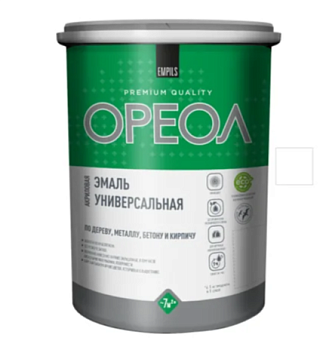 Эмаль акриловая "ОРЕОЛ" матовая белая (пластик) 2.5 кг