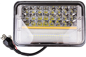 Фара светодиодная OFF ROAD 165*115*80мм прямоугольная 12V/24V 126W 6000К SKYWAY 42 диода Ближний/Дал