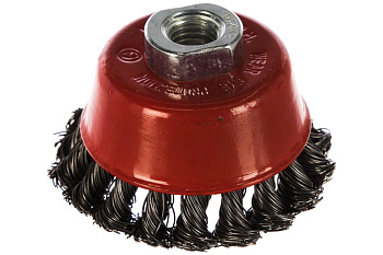 Щетка для УШМ, 75мм, М14, "чашка", крученая проволока 0,5мм MATRIX
