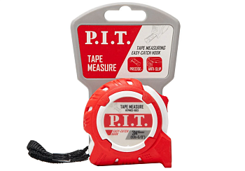 Рулетка с фиксатором P.I.T. HTPM02-1603 (3 м x 16 мм, корпус ABS+TPR, фиксатор, клипса, ремешок)