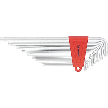 Набор ключей имбусовых TORX, 9шт Т10-Т50, CrV, экстра-длин, сатин. MATRIX