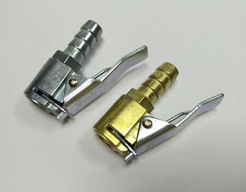 Наконечник насоса Евро быстросъемный короткий (хром/желтый)