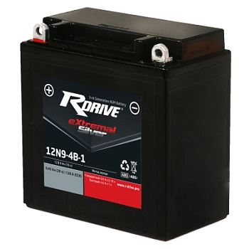Аккумулятор мотоциклетный R-drive Extremal SILVER 12N9-4B-1
