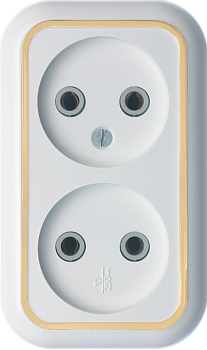 Розетка двухместная ОП"Валентина" РА10-382 золото