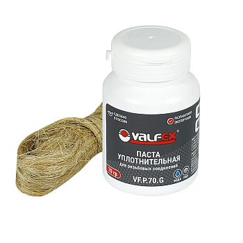 Паста уплотнит. д/резьбовых соеденителей 70г и лен 15г в пакете-комплект