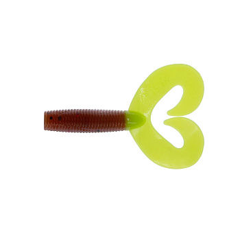 Твистер Credo Double Tail 2,95"/7,5 см Rusty Gold & Lime 7шт. (HS-12-017) Helios